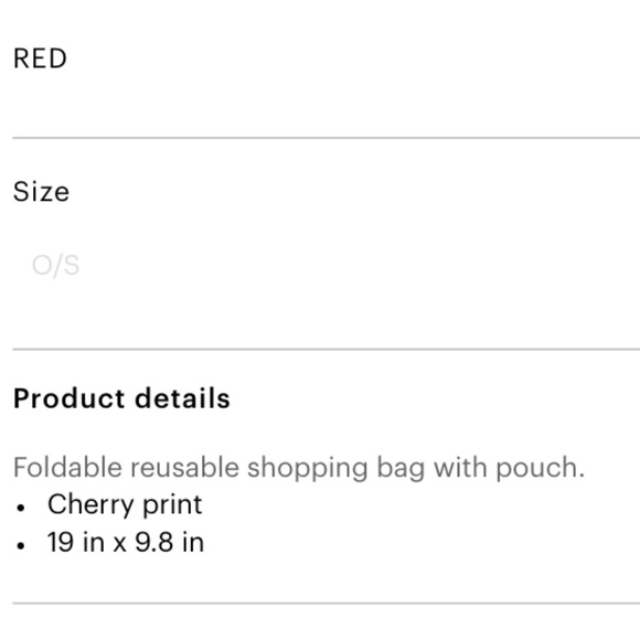 🎀 4/$25🎀New! Reusable Cherry Tote Bag with Pouch 🍒 - Picture 3 of 3